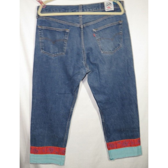 Vintage Levi's 501 Button Fly Jeans Custom Ankle Trim, Cropped, Size 38 - Picture 13 of 13